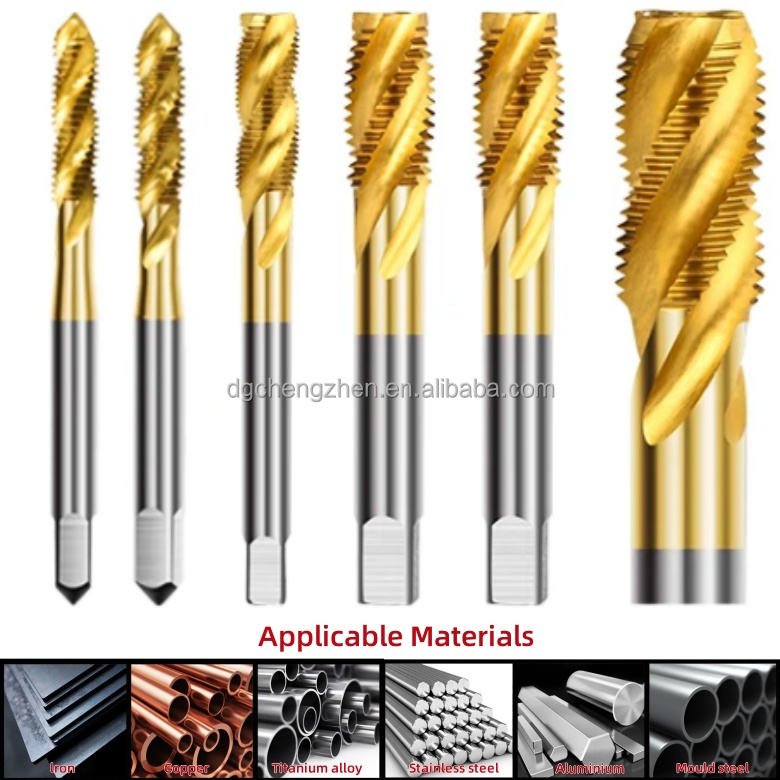 M1-M12 Machine Tap Right Hand Super Hard HSS Tin-Coated Straight Slot Tip Metric Standard Tapping 1 Year Warranty