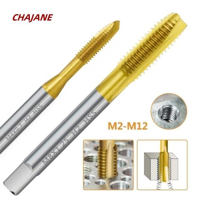 HSS Cutting Tap Tin Coated Right Hand Thread M1-M12 for Machine Tools