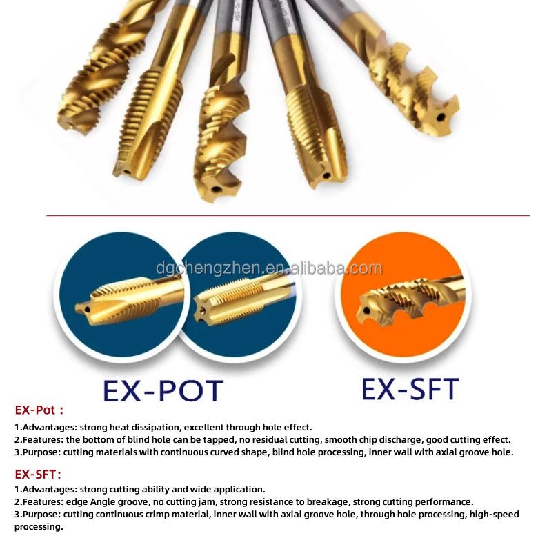 CHENGZHEN Screw Tap Die Set M1-M12 Right Hand HRC55 Titanium Plated Cobalt Containing Stainless Steel Machine Tools 3-Year