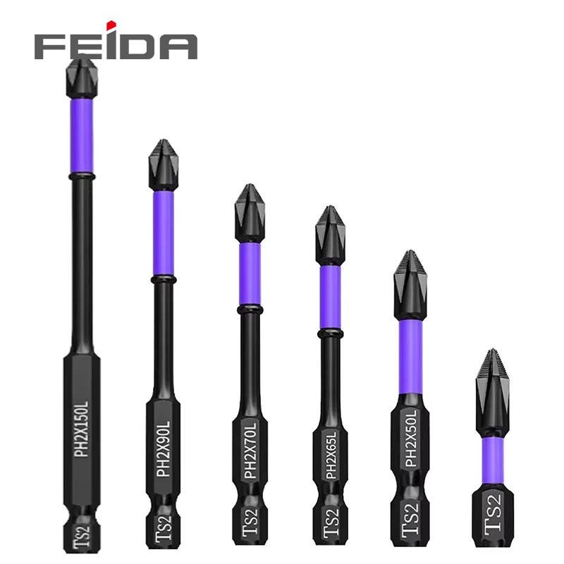 FEIDA D1 Industrial Grade Phillips Steel Handle Anti-slip Impact Bit Crucifixion Head Magnetic Drill Wind Screwdriver