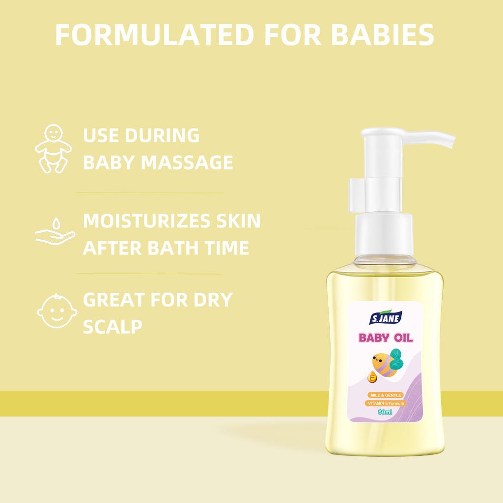 Custom Hypoallergenic Baby Skin Whitening Body Oil with Rebranding Logo Design for Sensitive Skin Care Plant-Derived Baby Oil