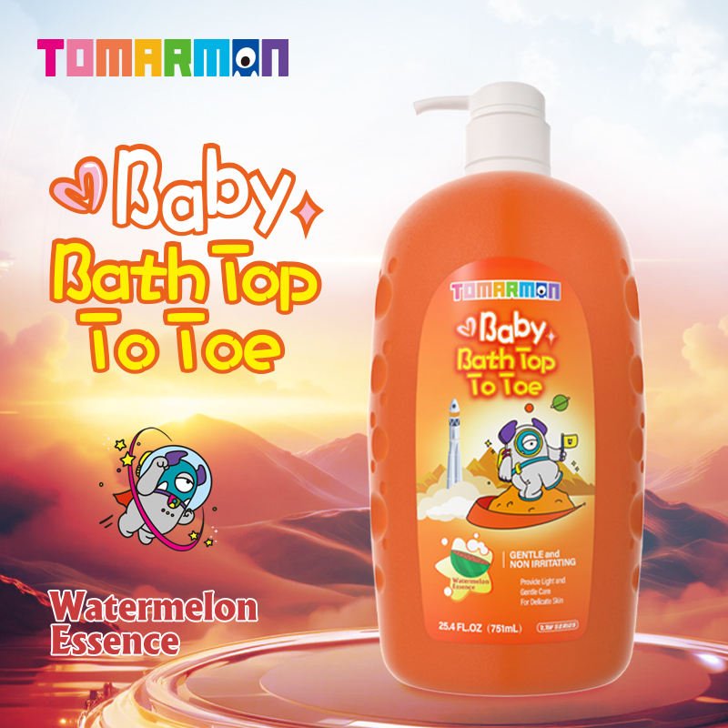 Wholesale 751ml Tear Free Baby Bath Top to Toe Wash Kids Hair and Body Cleaning Baby Shampoo and Shower Gels