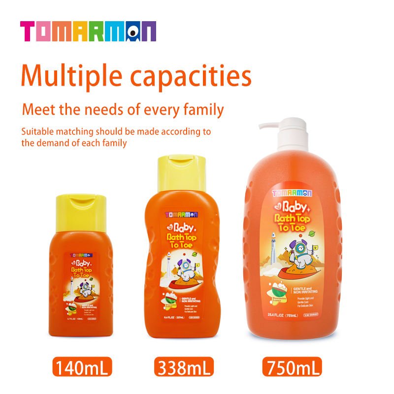 Wholesale 751ml Tear Free Baby Bath Top to Toe Wash Kids Hair and Body Cleaning Baby Shampoo and Shower Gels