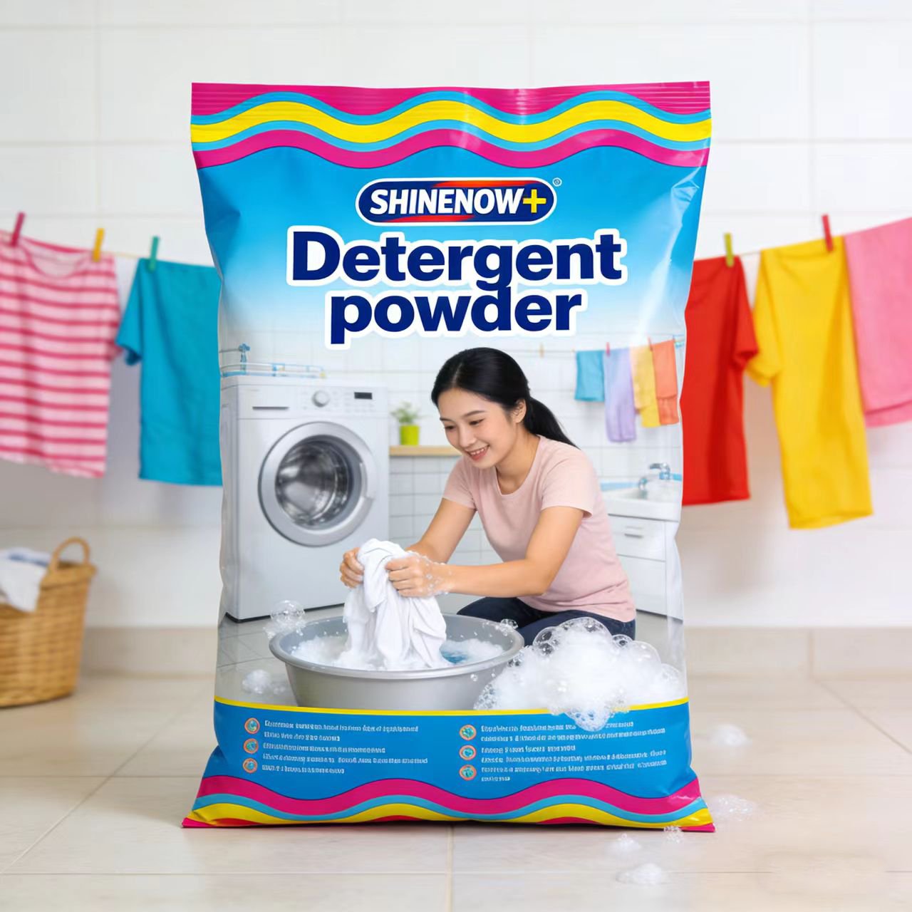 Wholesale Cheap Price Laundry Detergent Powder with High Foam and Strong Perfume Automatic Washing&Hand Washing Powder