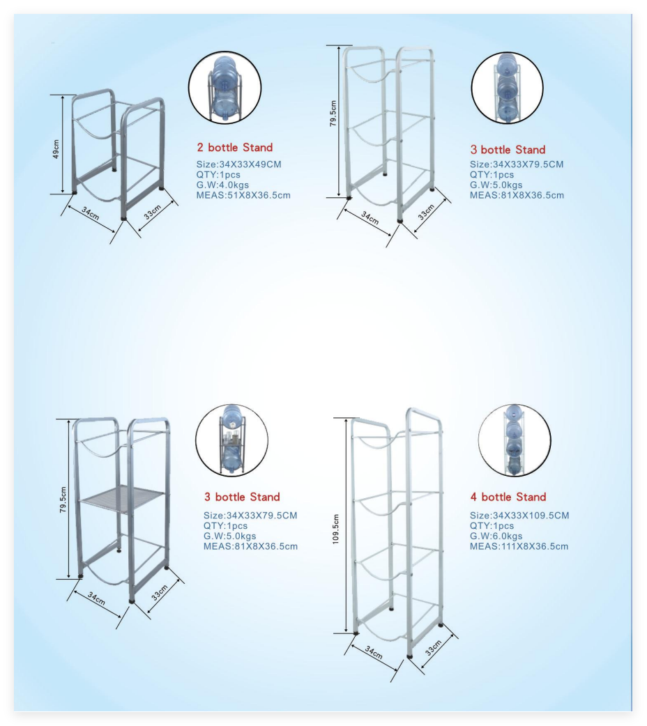 Chrome plated Drink Valvle metal single 3 gallon 5 gallon water bottle stand with dispenser tap storage holder rack