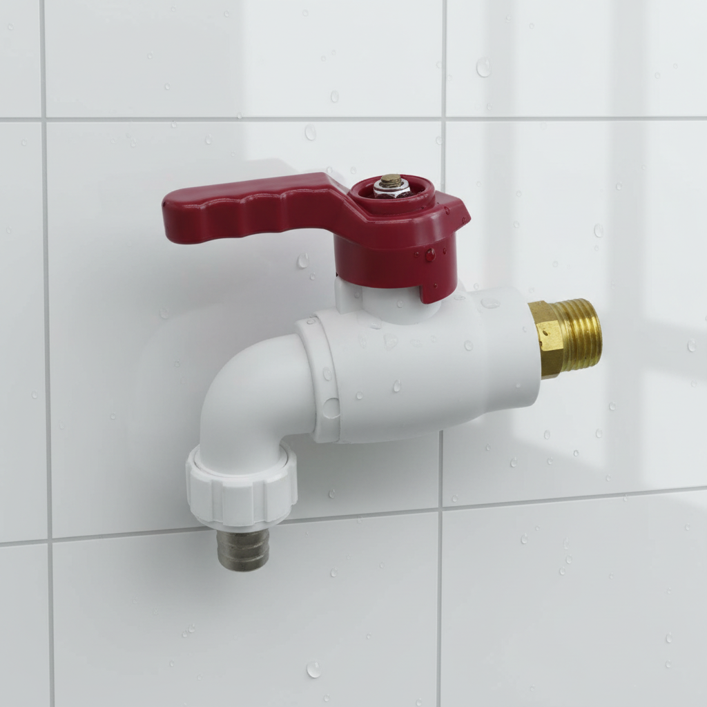 KT-403 Kitchen Wall Tap Faucet Modern White Plastic Male Thread PPR Pipe Iron Long Handle Single Cold Washing Machine