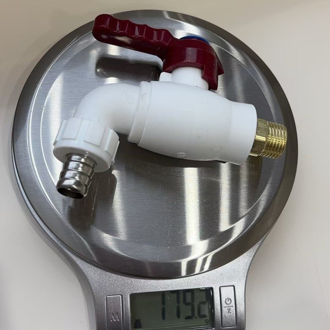 KT-403 Kitchen Wall Tap Faucet Modern White Plastic Male Thread PPR Pipe Iron Long Handle Single Cold Washing Machine