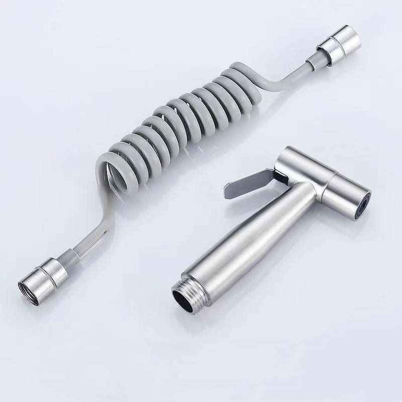 Modern Handheld Stainless Steel 304 Eco-Friendly Bidet Sprayer Set with Easy Installation and Spring Hose for Hotels Bathrooms