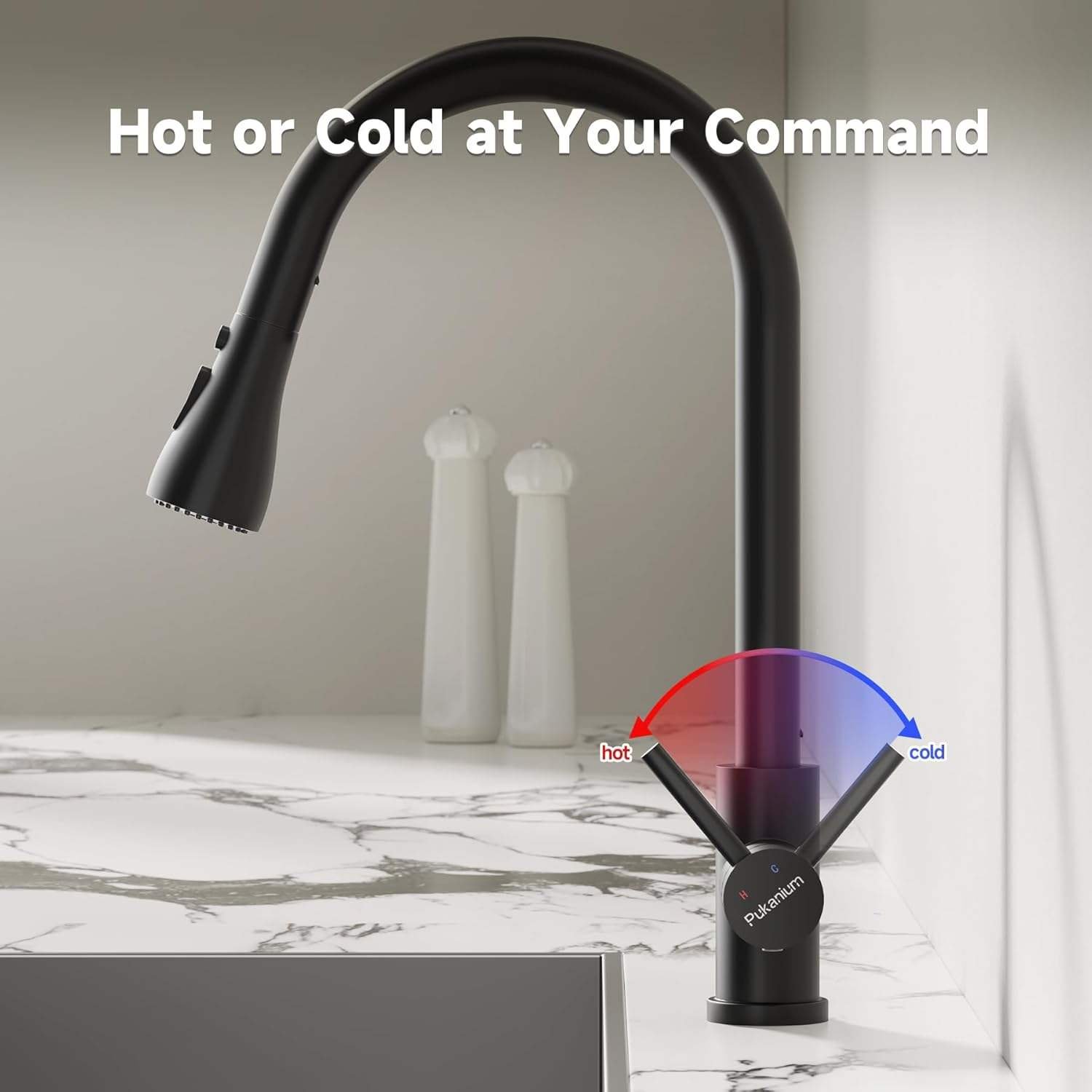 Modern Pull Out Stainless Steel Kitchen Sink Mixer Taps 1 Hole with 3 Spray Modes Pull Down Faucet with High Arc 360°Swivel