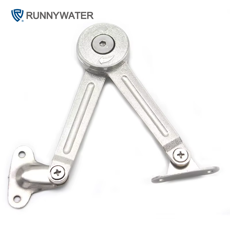 RUNNYWATER B38 Zinc Alloy Kitchen Cabinet Door Support Lift Flap Lid Stay Adjustment Soft Close Lift Stay Hinge