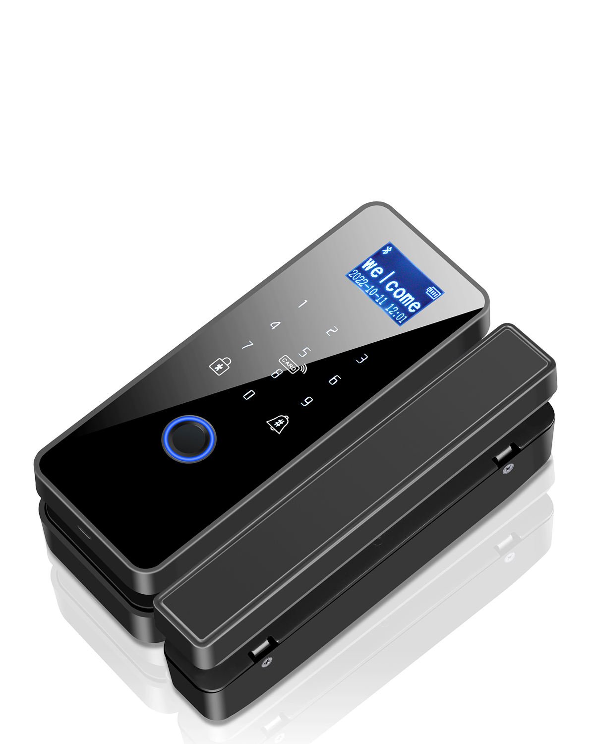 Tuya Smart Digital Glass Door Lock Remote and App Control Fingerprint & BLE Electronic Biometric Cloud Data Storage Options