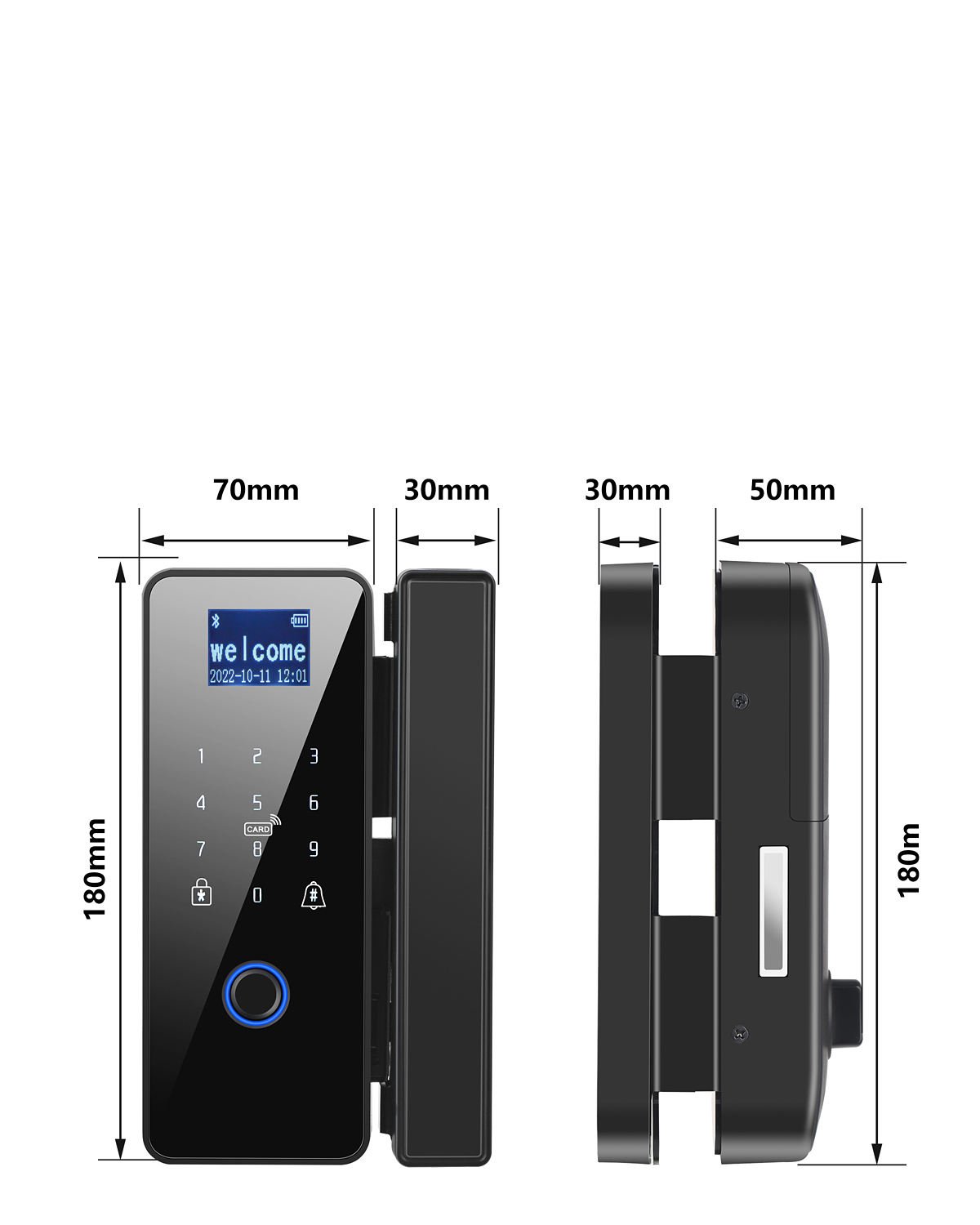 Tuya Smart Digital Glass Door Lock Remote and App Control Fingerprint & BLE Electronic Biometric Cloud Data Storage Options