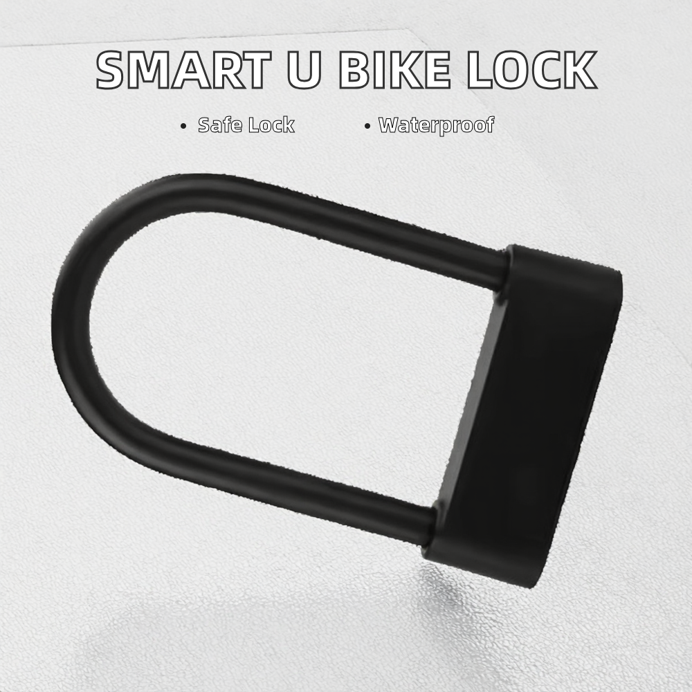 U-Shaped Smart Bike Lock TTlock IP67 Waterproof for Bluetooth Anti-Theft Bicycle U Lock Cloud Data Storage Option for Glass Door