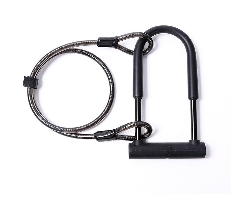 High Quality U-Shaped Bicycle & Motorcycle Lock Zinc Steel Cable Bike Lock with Key Unlatch Convenient & Secure