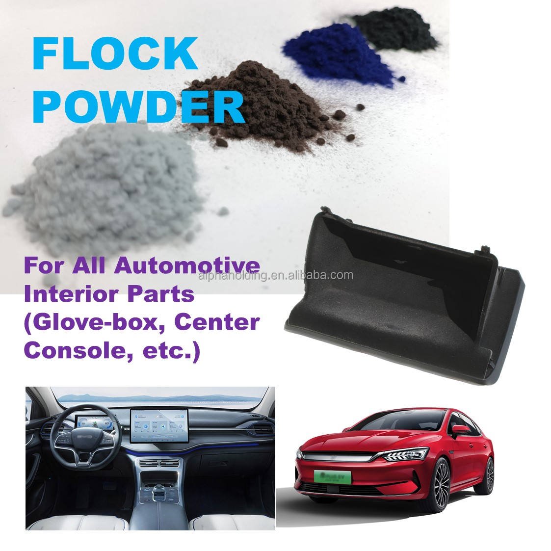 RTS Automotive Interior Nylon Pile ATN 0.8mm 3.0D Denier Electrostatic Flocking Powder Flock Fiber Flocks ATN-30BK Black