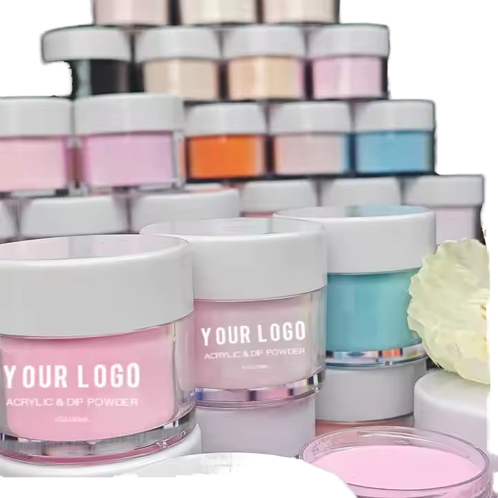 Professional 2 in 1 Clear Acrylic Dip Powder Custom Private Label Nail Dipping Powder for Salon Wholesale Nail Supplies