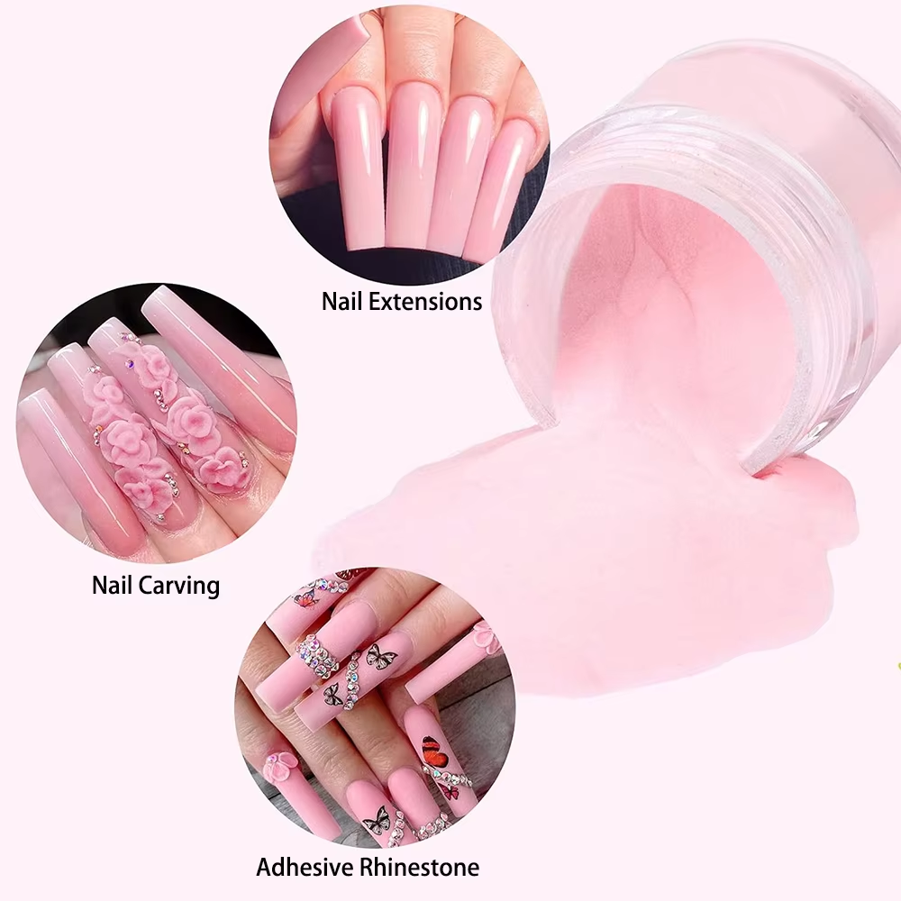 Professional 2 in 1 Clear Acrylic Dip Powder Custom Private Label Nail Dipping Powder for Salon Wholesale Nail Supplies