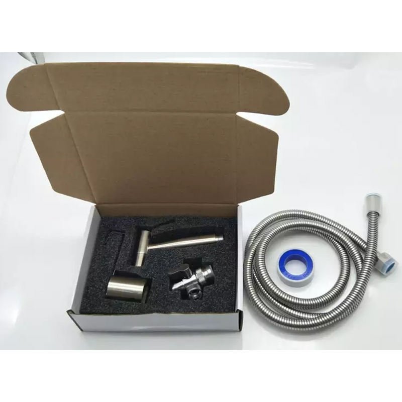 Modern Wall-Mounted Toilet Handheld Stainless Steel Shattaf Brushed Nickel Bidet Sprayer Set Horizontal Spray