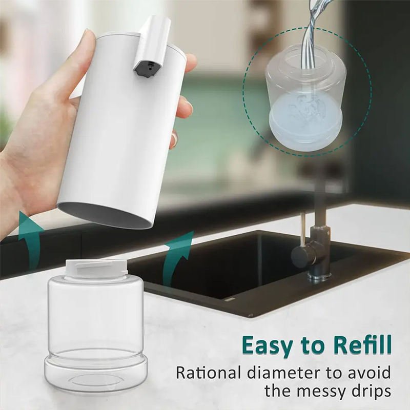 Modern White Electric Touchless Automatic Hand-Free Foaming Soap Dispenser ABS Material 1-Year Warranty for Bathroom Countertop