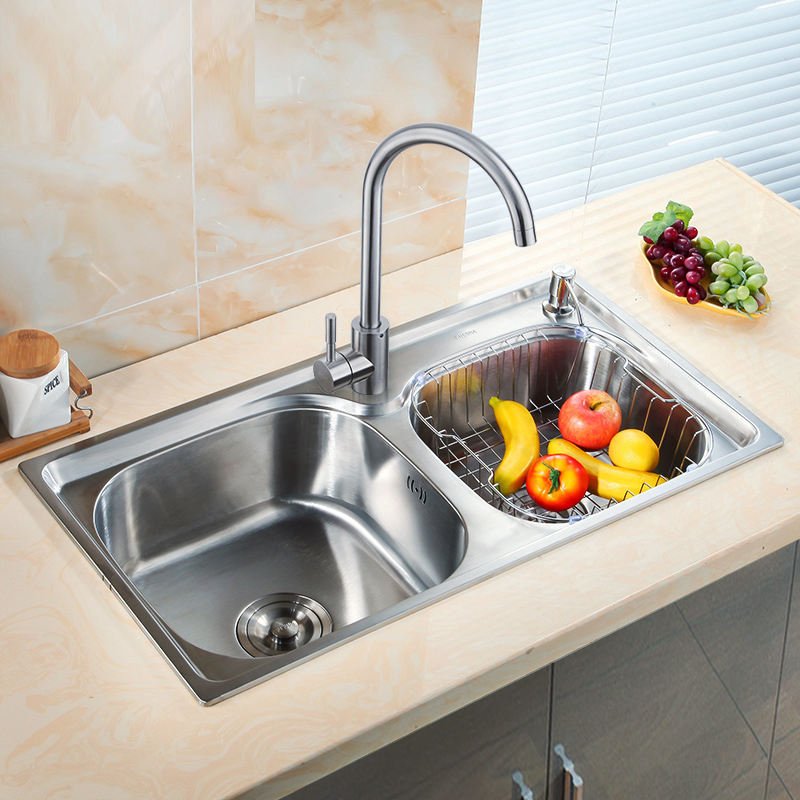 Cheaper One Base Composite Modern Sus 304 Stainless Steel Kitchen Sink Filter Stretch Sink