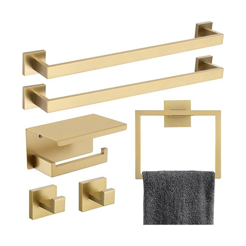 Modern Stainless Steel Bathroom Hardware Accessories Set Bath Towel Bar and Racks for Bathroom