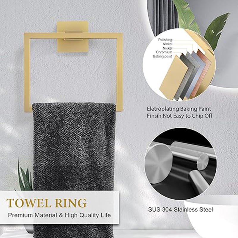 Modern Stainless Steel Bathroom Hardware Accessories Set Bath Towel Bar and Racks for Bathroom