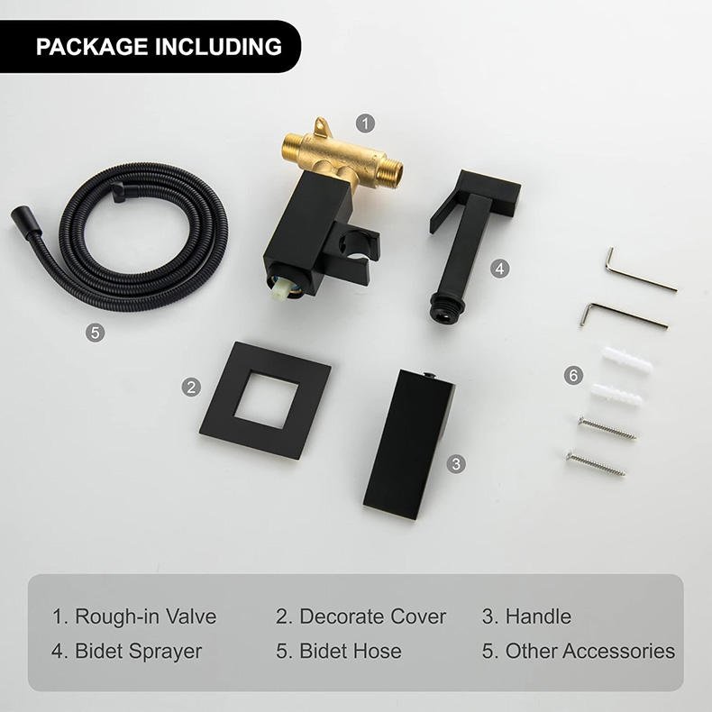 Modern Style Wall-Mounted Bathroom Shattaf Portable Body Spray Bidets Set for Toilet Use