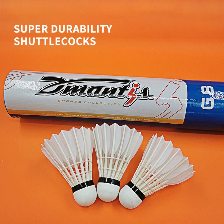 Kok Badminton Goose Feather Tournament Shuttlecock Natural White G8 Model Dmantis Brand Wholesale Best Durability
