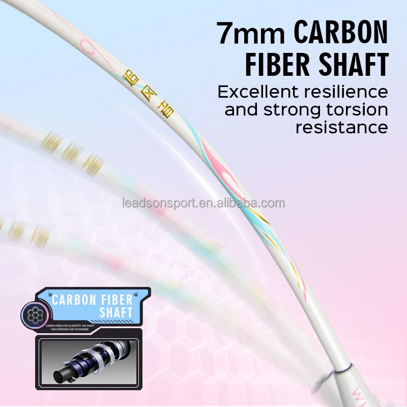 Customized High Quality Matte Aluminum Carbon PU Grip Hard Amateur Badminton Racket