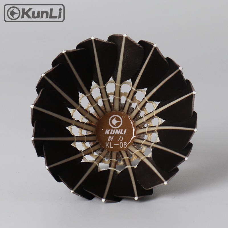 Kunli Badminton Shuttlecock Manufacture Cheap Black Goose Feather Training Badminton Shuttlecock