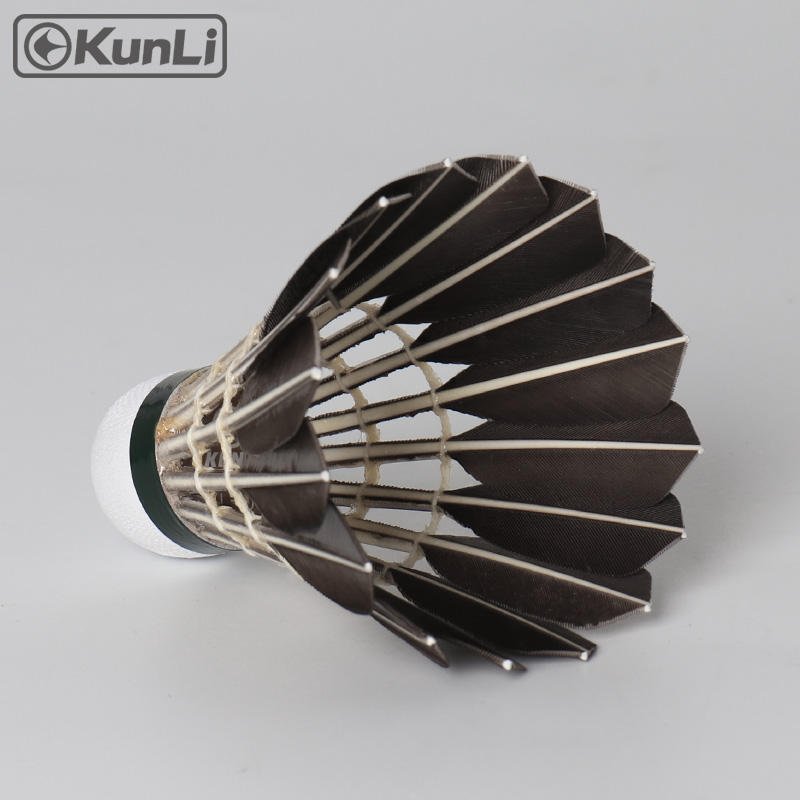 Kunli Badminton Shuttlecock Manufacture Cheap Black Goose Feather Training Badminton Shuttlecock