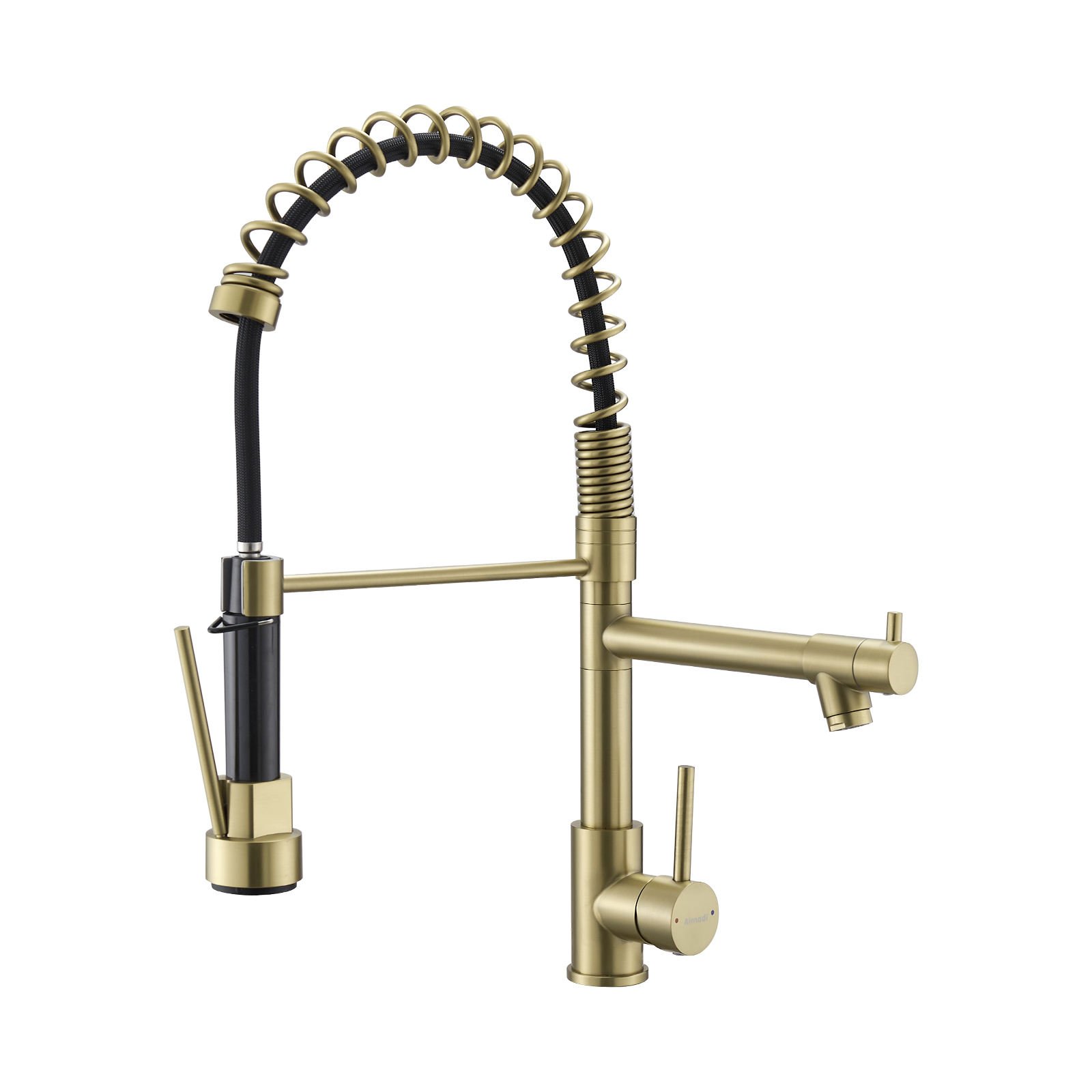 For Modern Single-Handle 304 Stainless Steel Kitchen Faucet Ceramic Valve Core Single Brushed Gold Finish CUPC Certification