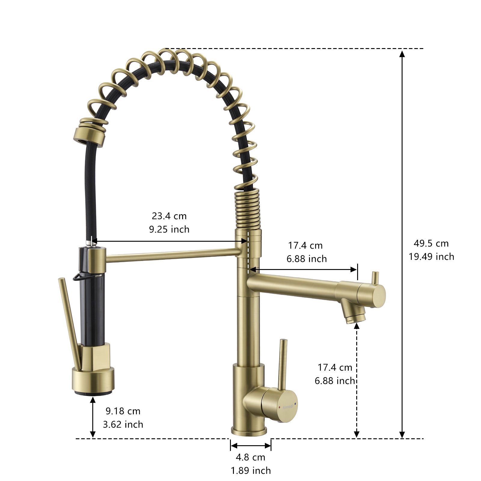 For Modern Single-Handle 304 Stainless Steel Kitchen Faucet Ceramic Valve Core Single Brushed Gold Finish CUPC Certification
