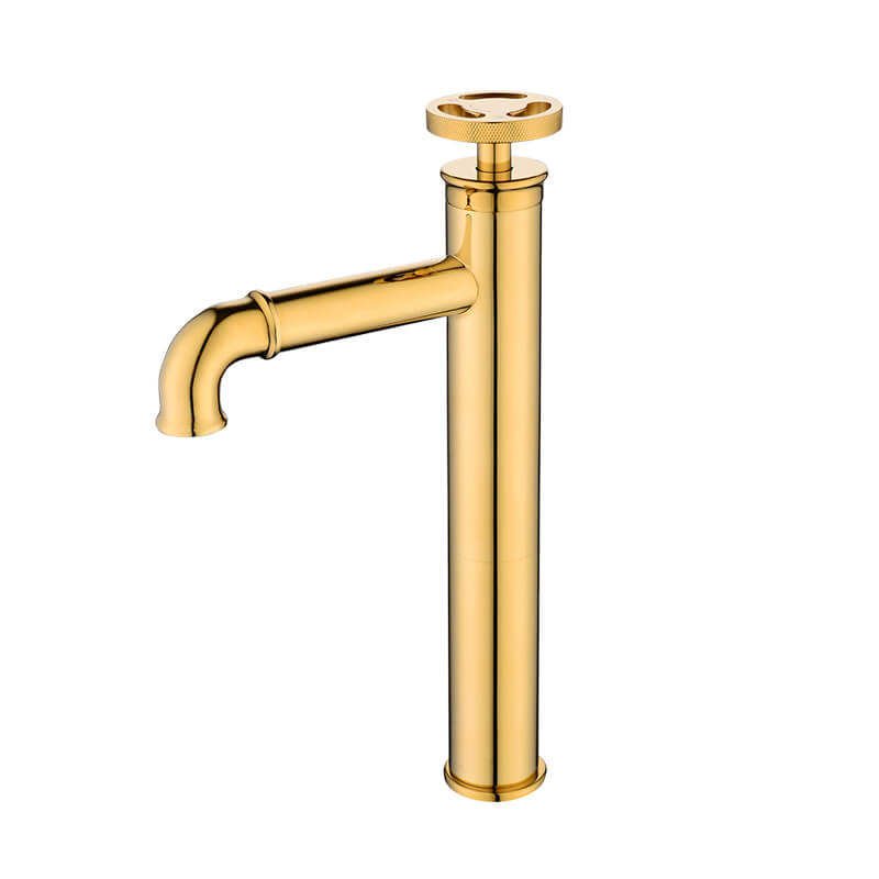 Luxury Modern Single Hole Gold Bathroom Wash Basin Mixer Faucet with Ceramic Valve Core Deck Mounted