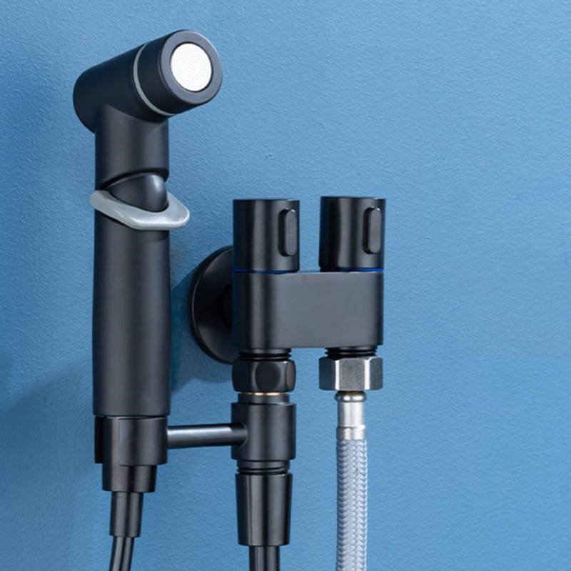 Modern Hygienic Eco-Friendly Self-Cleaning Double Outlet Shower Head Bidet Sprayer Toilet Seat Accessory Set for Bathroom