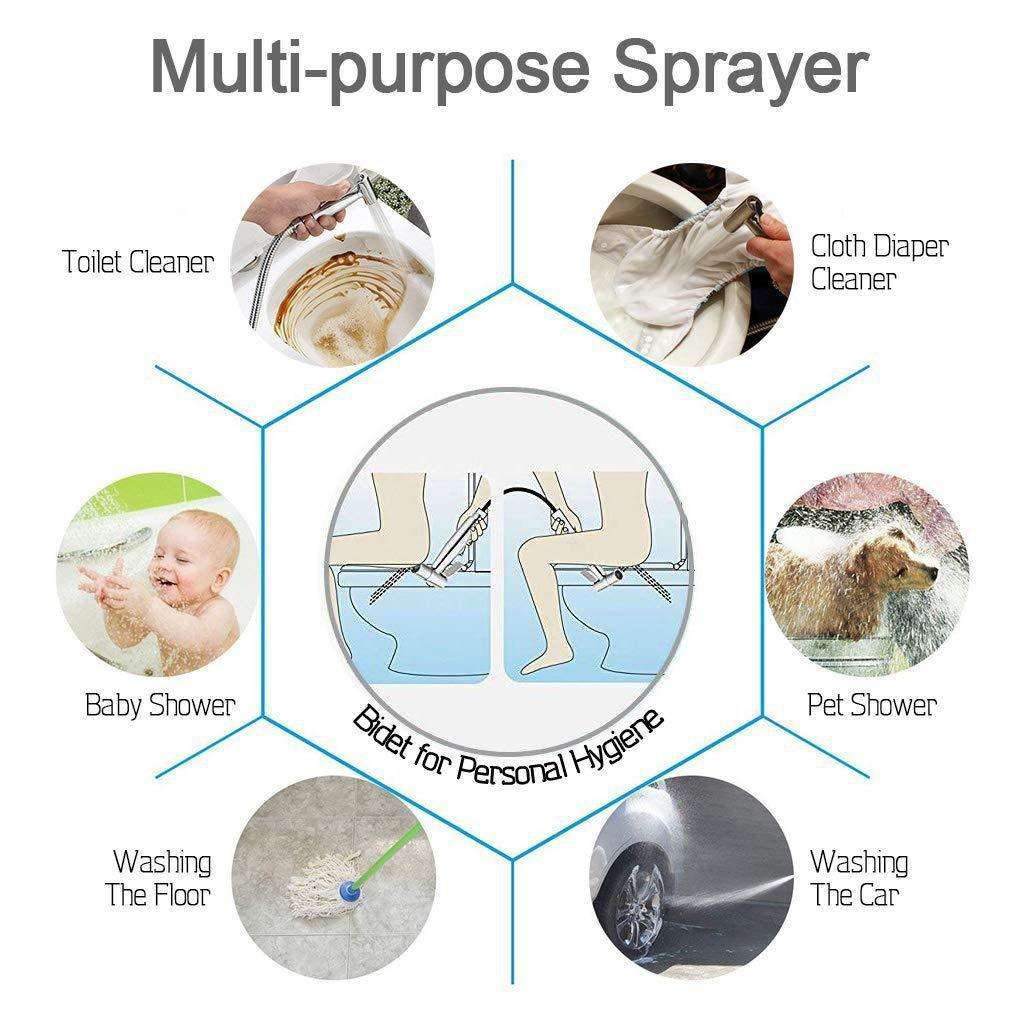 Holmine Luxury Plastic Stainless Steel Sprayer Health Faucet Abs Toilet Shattaf