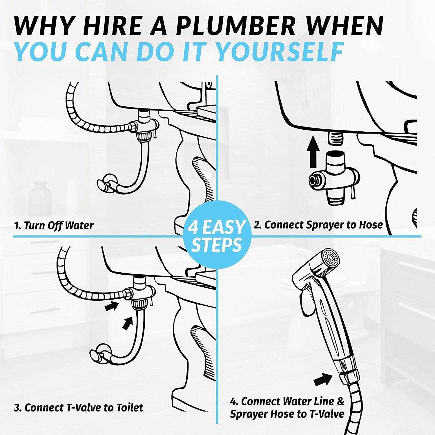 Holmine Luxury Plastic Stainless Steel Sprayer Health Faucet Abs Toilet Shattaf