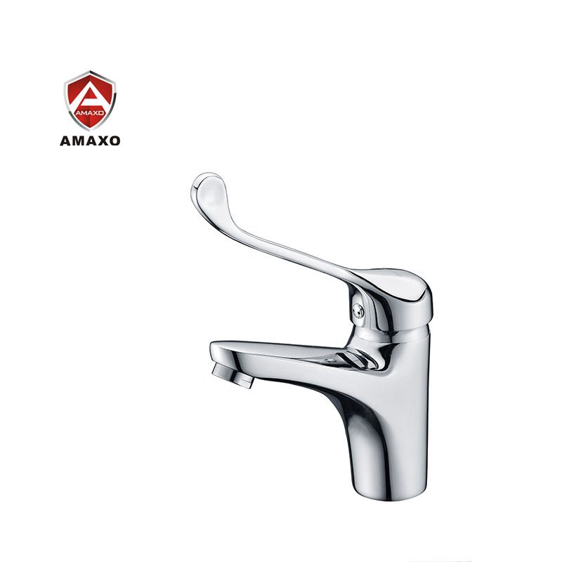 Extended Lever Chrome Mixer Tap for Bedroom Ceramic Valve Core Health Faucet for Hospitals and Aged Care
