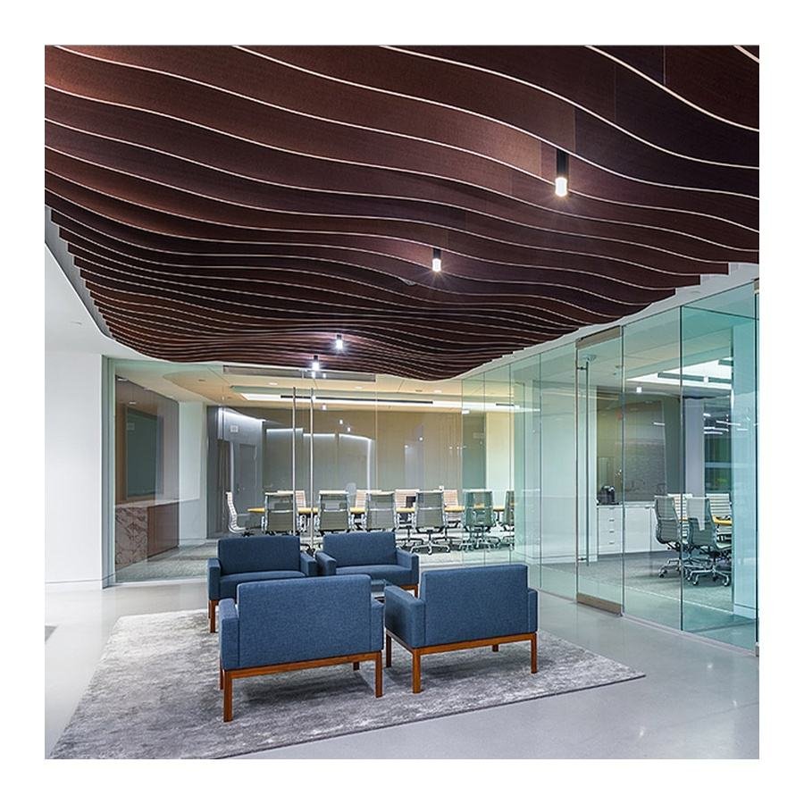 Richly Colored Wave Design S-shaped Suspended Metal Ceiling with Fireproof Sound-Absorbing Features