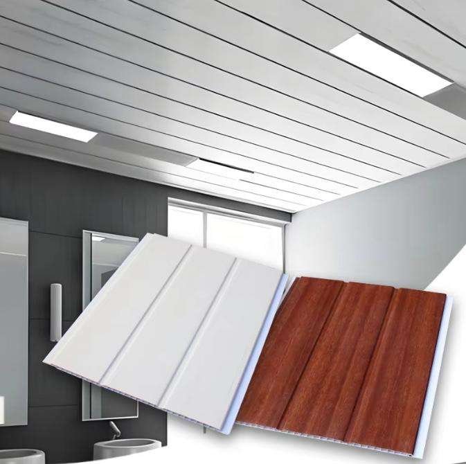 PVC Plastic Decorative Panels Waterproof Fireproof Moisture-proof Quick-install Resistant to Pressure Plastic Ceiling Tiles