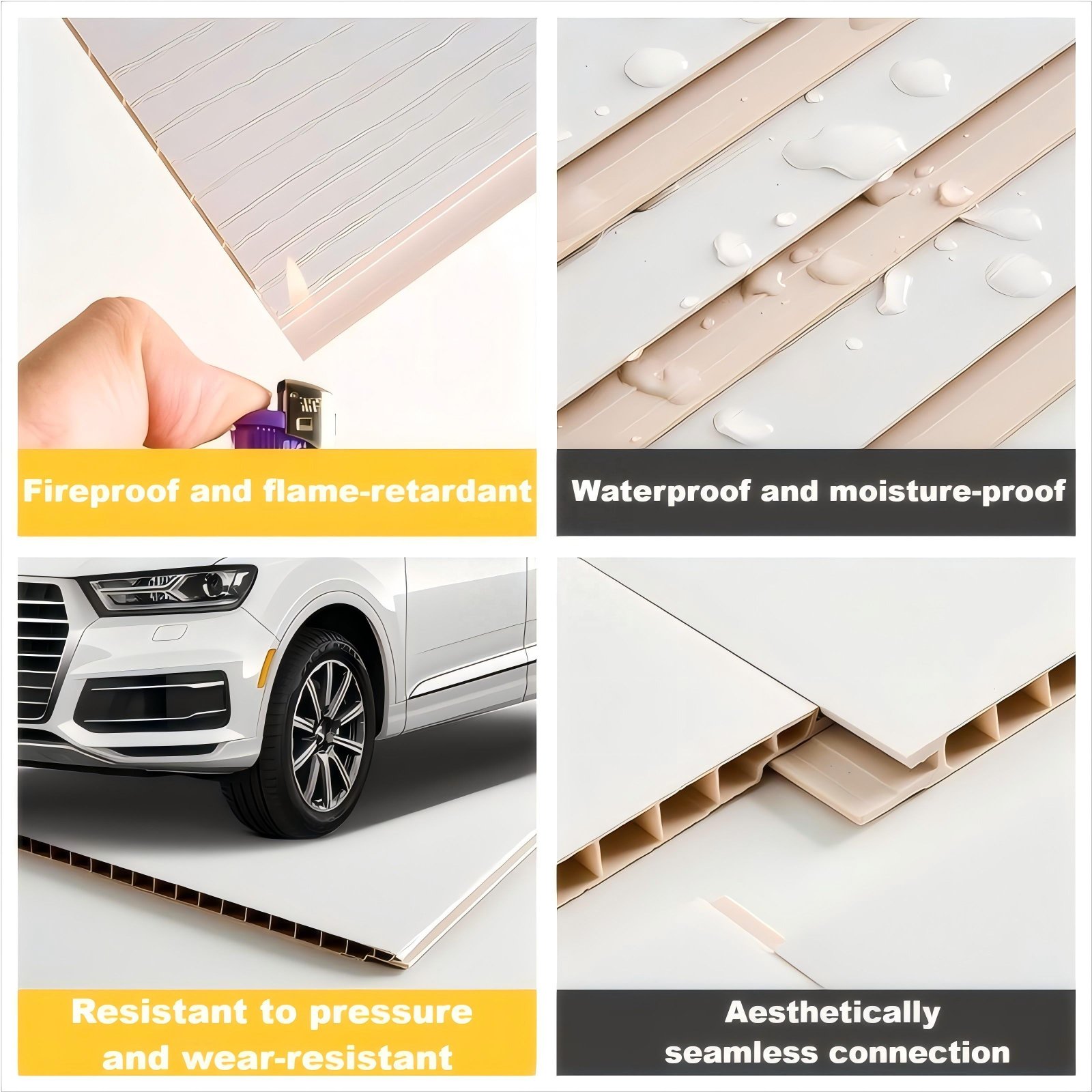 Chinese Manufacturer Wholesale PVC WPC Ceiling Board Fireproof Moisture-proof Luxurious Ceiling Panel Tiles