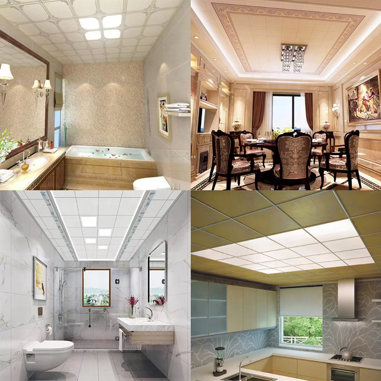 Chinese Manufacturer Wholesale PVC WPC Ceiling Board Fireproof Moisture-proof Luxurious Ceiling Panel Tiles