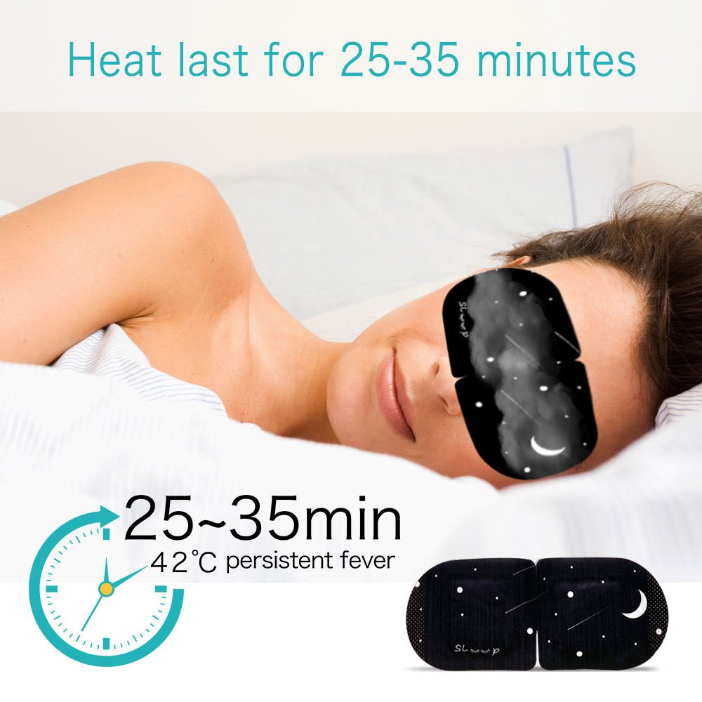 Disposable Lavender Infused Self Heating Warm Compress for Dry Eyes and Sleep Aid Steam Eye Mask