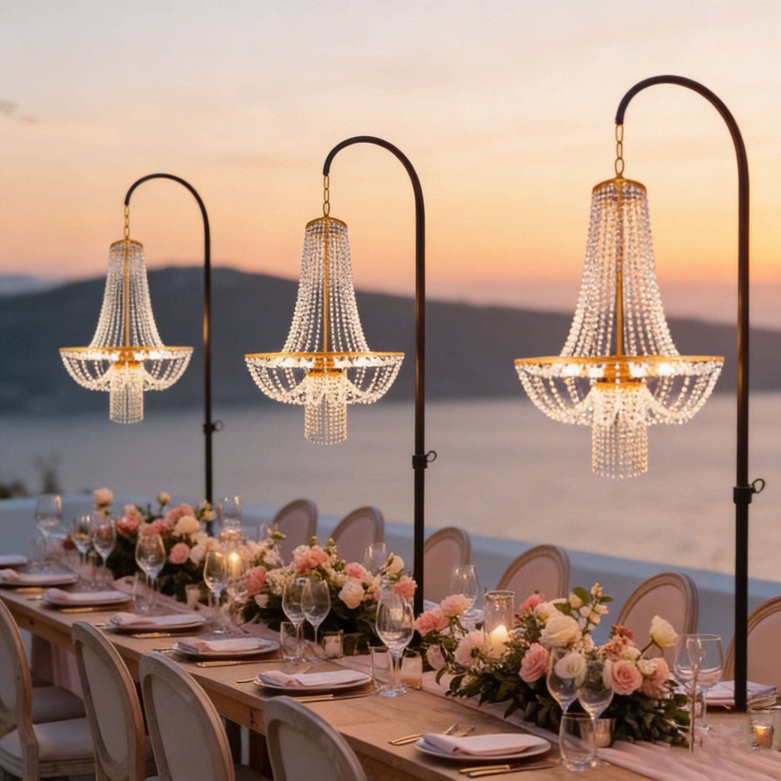 Luxury Event Centerpieces Road Guid Chandelier Stand for Wedding Decoration