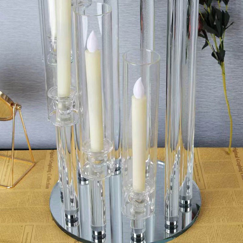 European Style 8 Heads Acrylic Candlestick Wedding Table Centerpiece 3 5 6 8 10 Arms Candle Holder for Party Event Wedding Decor
