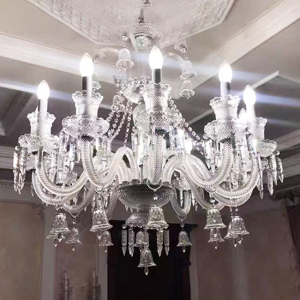 Luxury Transparent CrystalLed Hanging Light Crystal Modern Italian Crystal Chandeliers