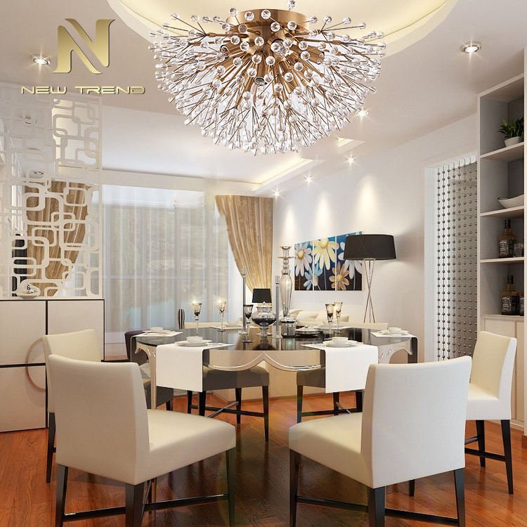 High Quality Modern Lighting Decorative Living Room Dinning Room Iron Glass Led Ceiling Lamp