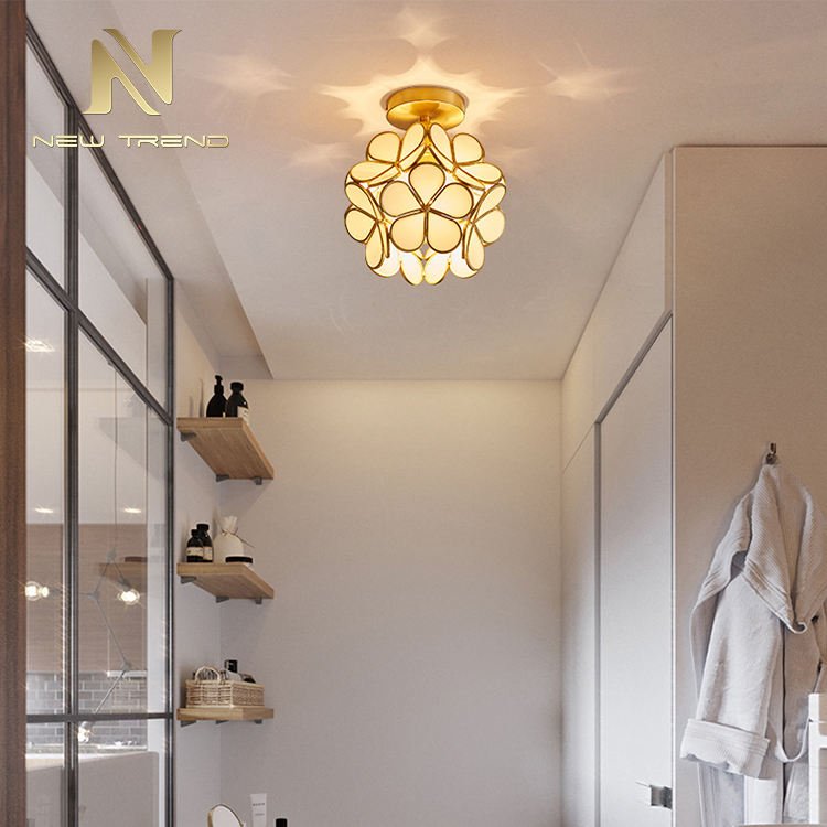 New Design Indoor Decoration Beautiful pink Flower Modern Led Ceiling Light