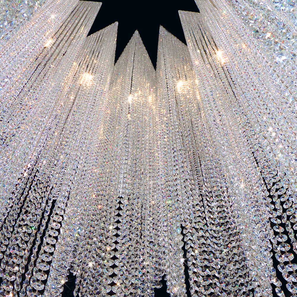 Customized Indoor Decoration Lobby Luxury Chain LED Crystal Chandelier for High Ceiling Hotel Home