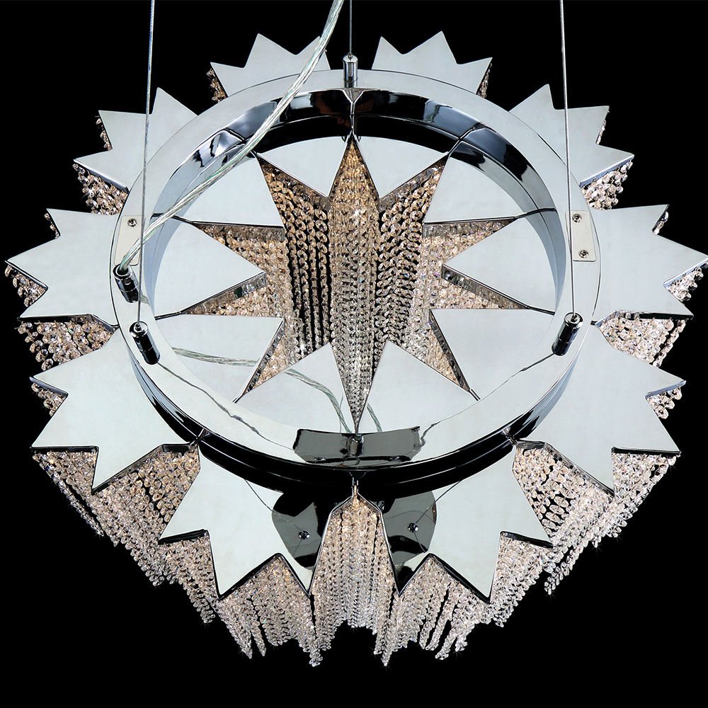 Customized Indoor Decoration Lobby Luxury Chain LED Crystal Chandelier for High Ceiling Hotel Home